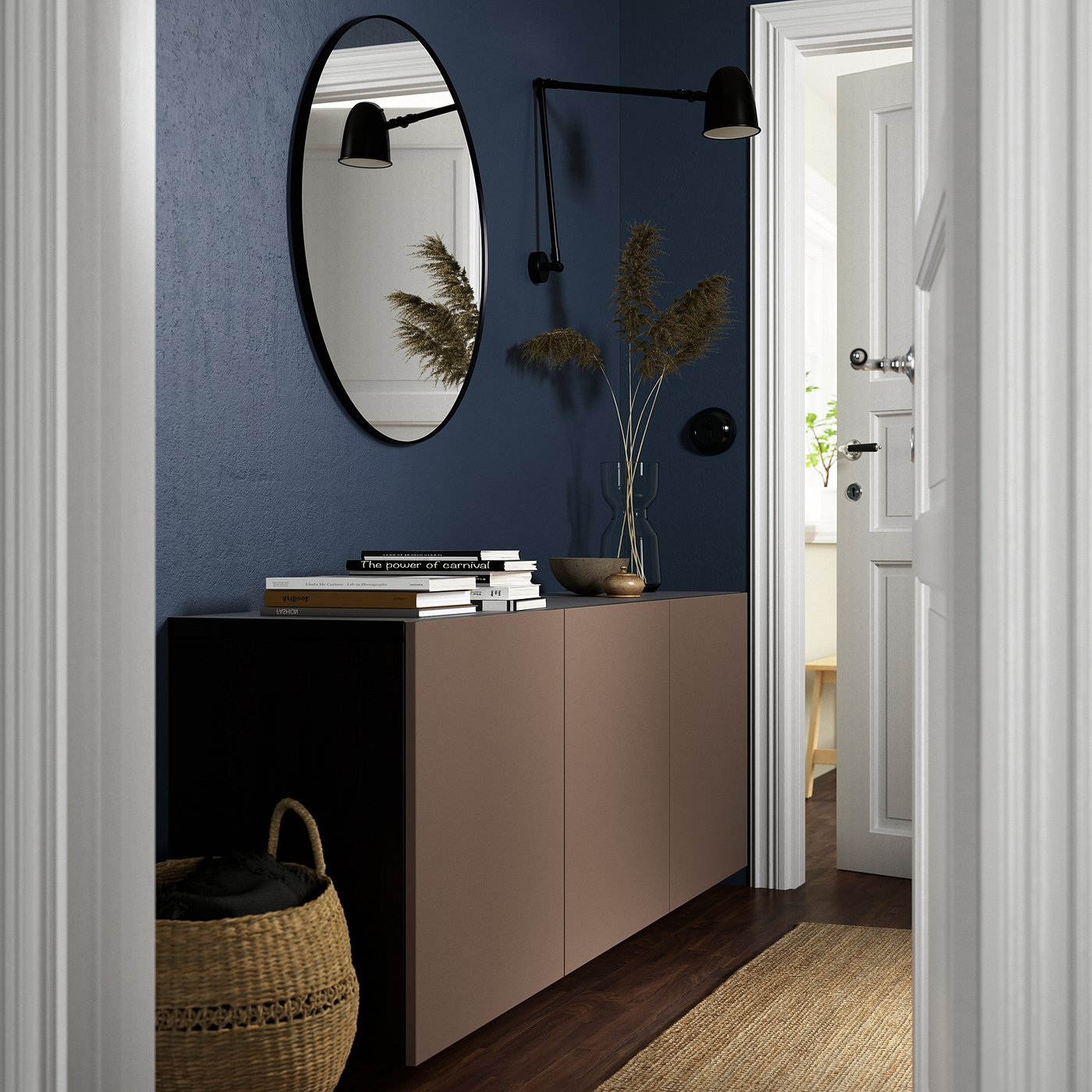 BESTÅ wall-mounted cabinet combination, black-brown