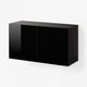 BESTÅ Wall-mounted cabinet combination, black-brown/Selsviken black, 120x42x64 cm