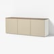 BESTÅ Wall-mounted cabinet combination, white Krukmakare/beige walnut effect, 180x42x65 cm