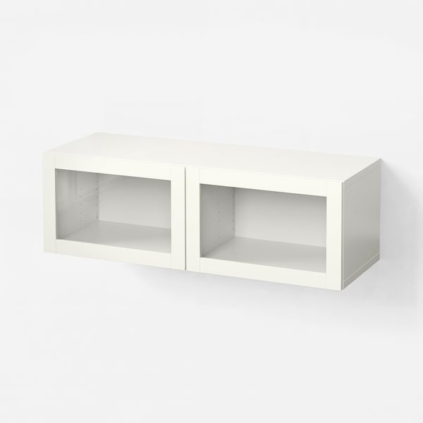 BESTÅ Wall-mounted cabinet combination, white/Sindvik white, 120x42x38 cm