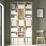 BILLY Bookcase comb with extension units, birch effect, 120x28x237 cm