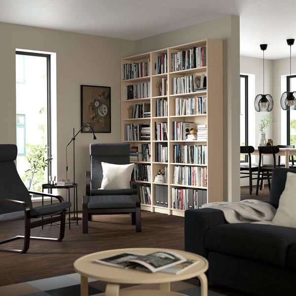 BILLY Bookcase comb with extension units, birch effect, 200x28x237 cm