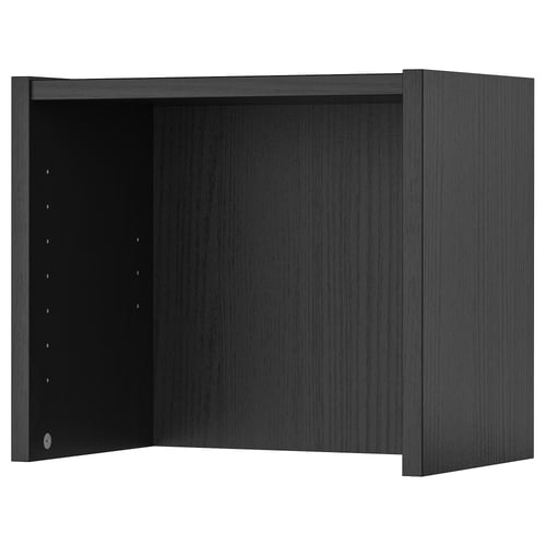Black BILLY shelf extension, modern design, made of particleboard and paper foil.