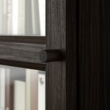 BILLY / OXBERG Bookcase combination w glass doors, dark brown oak effect, 160x202 cm