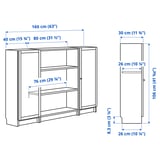 BILLY / OXBERG Bookcase combination with doors, birch effect, 160x106 cm