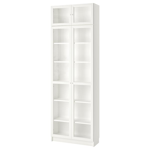 BILLY / OXBERG Bookcase, white, 80x30x237 cm