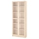 BILLY / OXBERG Bookcase with glass doors, birch effect, 80x30x202 cm