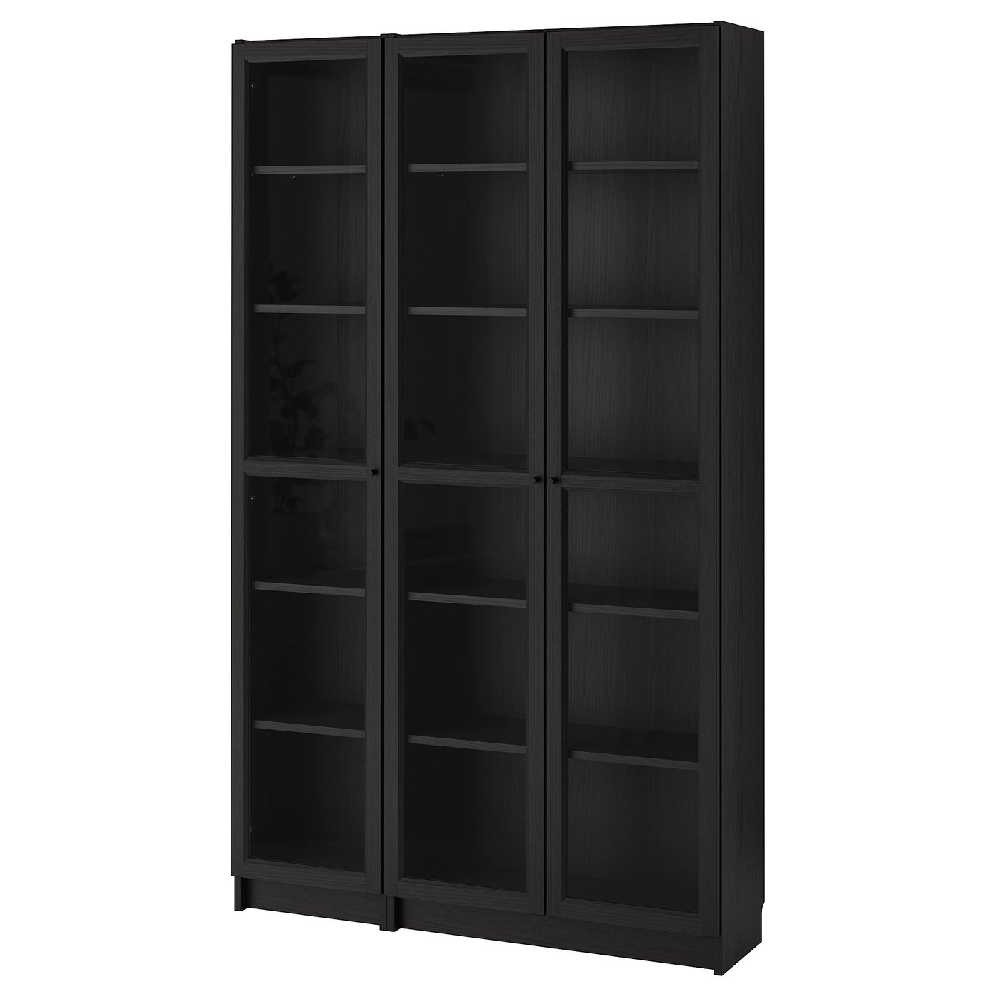 BILLY / OXBERG Bookcase with glassdoors, blackbrown, 120x30x202 cm IKEA