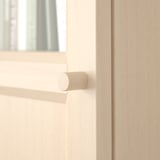 BILLY / OXBERG Bookcase with panel/glass door, birch effect, 40x30x202 cm