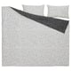 BJÖRKGRÅMAL duvet set. Black dots on white, white dots on black. Soft cotton-viscose blend. Rectangle sheets and pillows.