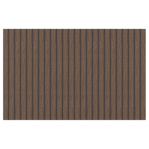 Dark oak vertical stripe panel, warm and natural.