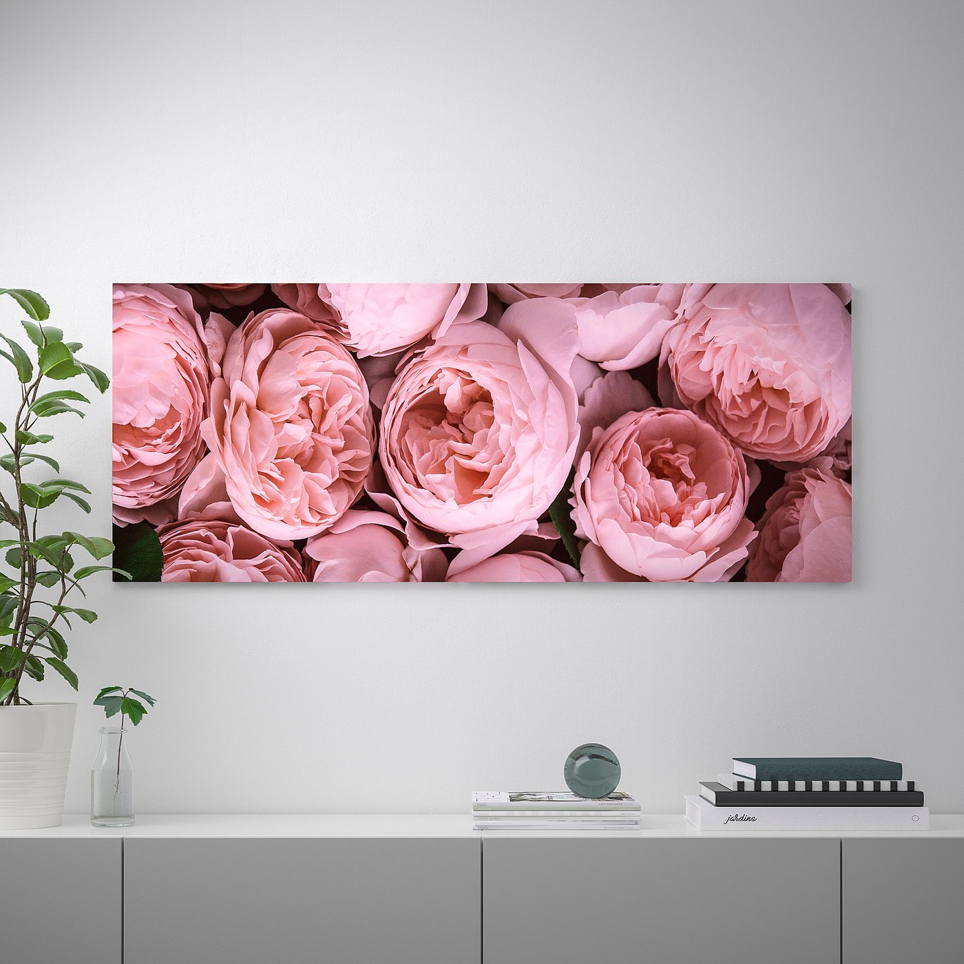 【FRnao】IKEA BJÖRKSTA アートパネル 140×56cm BJÖRKSTA picture, Pink peony, 140x56 cm - IKEA
