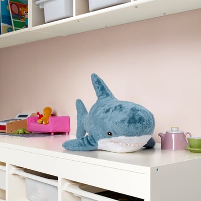 BLÅHAJ Soft toy, baby shark, 55 cm