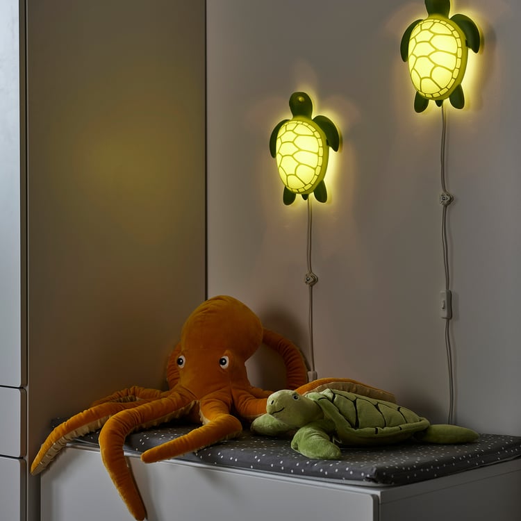BLÅVINGAD LED wall lamp, turtle/green - IKEA