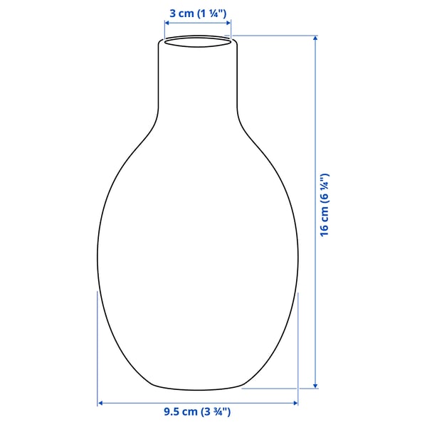 BLODBJÖRK Vase, yellow, 16 cm