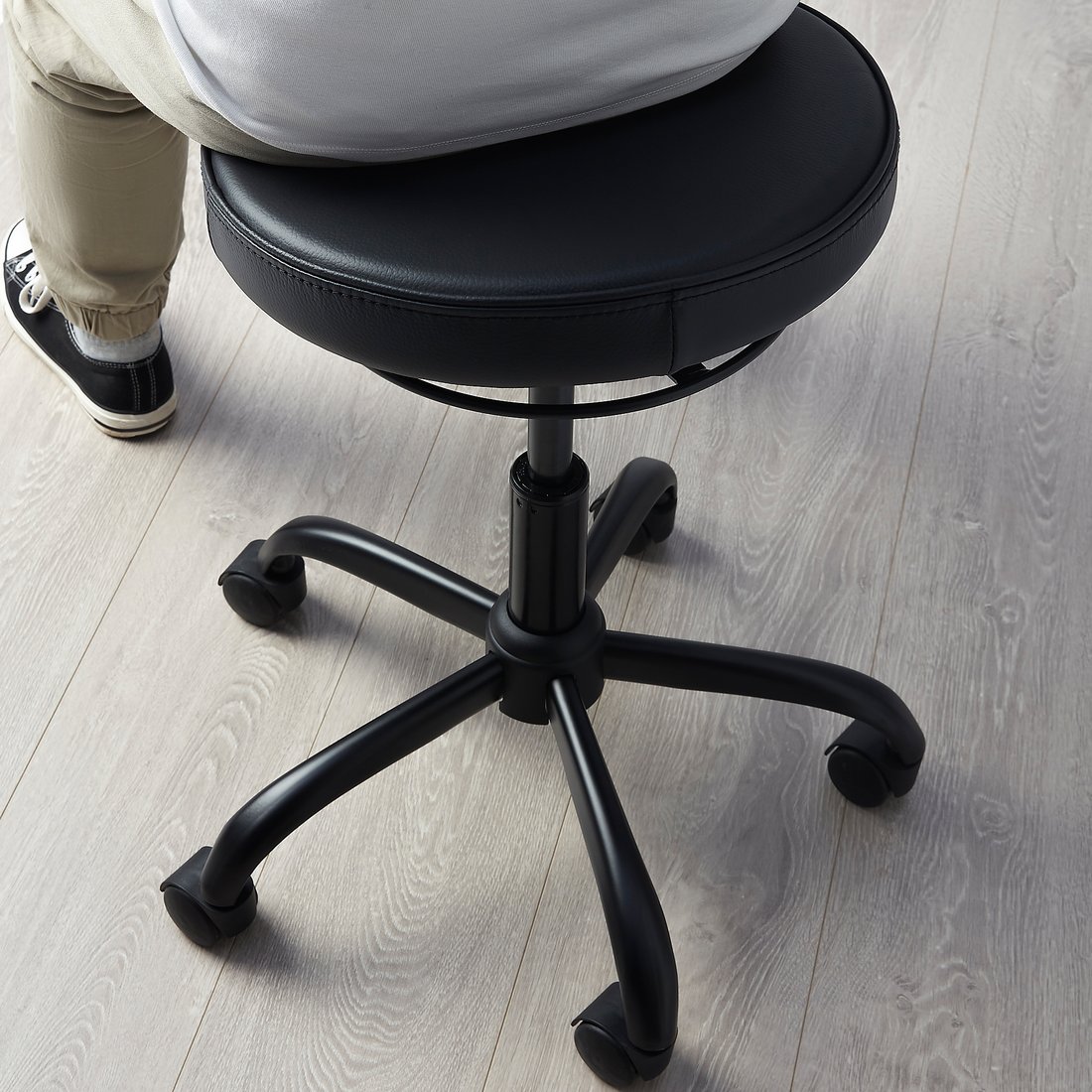 BLYKOBB Stool with castors, Glose black IKEA