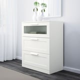 BRIMNES Bedroom furniture, set of 3, white, 180x200 cm
