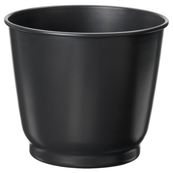BROKTRAST Plant pot, in/outdoor/dark grey, 9 cm