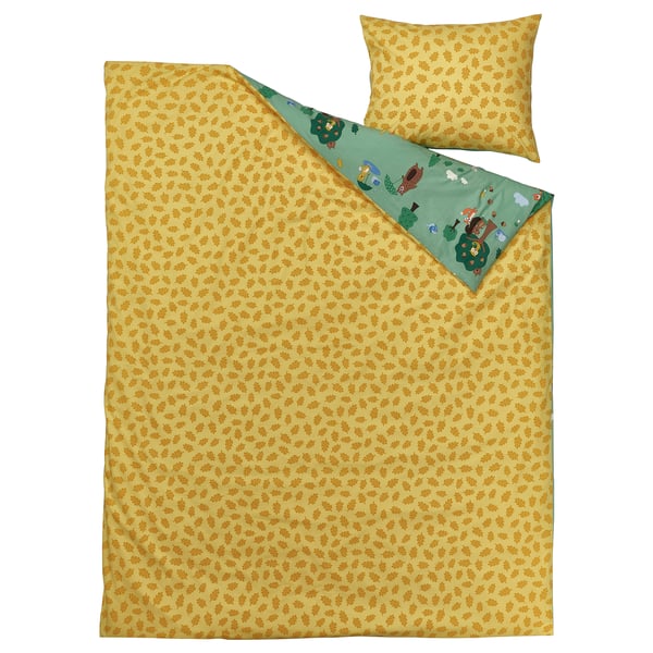 BRUMMIG Duvet cover and pillowcase, forest animal pattern/multicolour, 150x200/50x80 cm