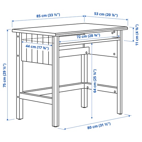 BRYTNING Desk with add-on unit, white, 85x53 cm