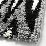 BULLERREMSA Rug, high pile, black grey/white, 133x195 cm