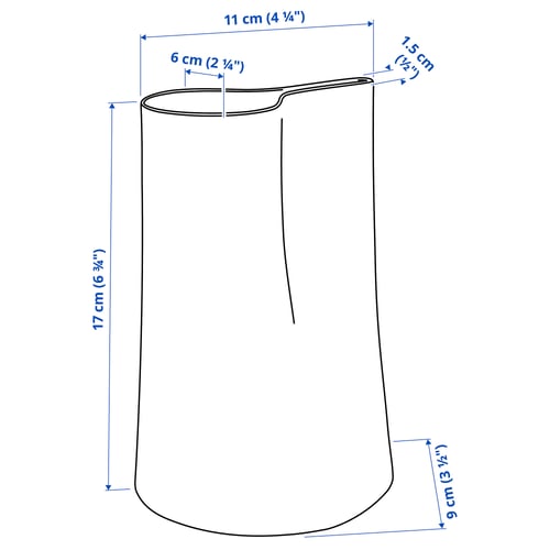 Illustration with measurements for the product: CHILIFRUKT.
