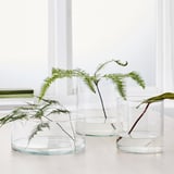 CYLINDER Vase/bowl, set of 3, clear glass