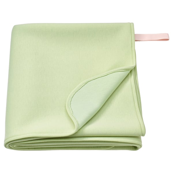 DAJLIEN green blanket, soft, folded, loop, light green, white loop design, polyester, viscose, elastane.