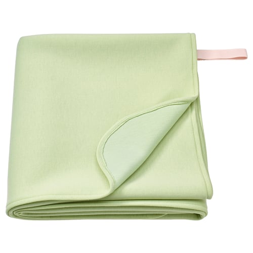 DAJLIEN green blanket, soft, folded, loop, light green, white loop design, polyester, viscose, elastane.