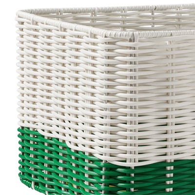 DJURTRÄNARE Basket, white/green, 25x35x19 cm
