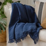 DYTÅG Throw, dark blue, 130x170 cm