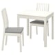 EKEDALEN / EKEDALEN Table and 2 chairs, white/Orrsta light grey, 80/120 cm