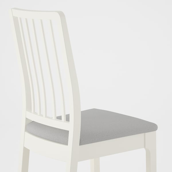 EKEDALEN / EKEDALEN Table and 4 chairs, white white/Orrsta light grey, 80/120 cm