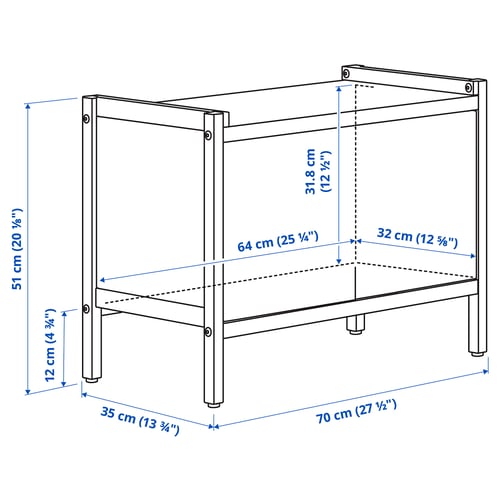 Illustration with measurements for the product: EKENABBEN.