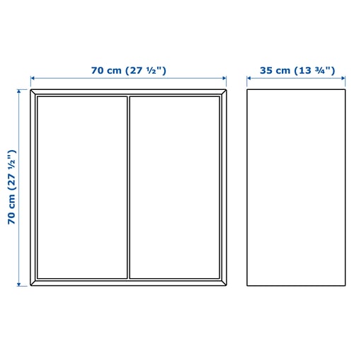 EKET Cabinet w 2 doors and 1 shelf, brown walnut effect, 70x35x70 cm