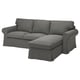 Option: EKTORP 3-seat sofa with chaise longue, Hakebo dark grey