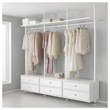 ELVARLI Wardrobe combination, white, 258x51x222-350 cm