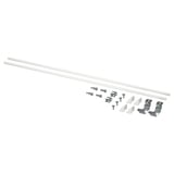 ENHET kitchen island kit: 2 rods, brackets, screws; white, metallic.