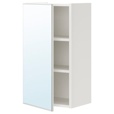 ENHET Mirror cabinet with 1 door, white, 40x32x75 cm