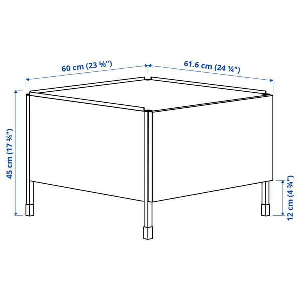 Illustration with measurements for the product: ENHET.