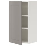 ENHET Wall cb w 2 shlvs/door, white/grey frame, 40x32x75 cm
