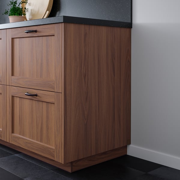 Brown walnut ENKÖPING cabinet, sleek & classic; satisfies kitchen needs, fits standard sizes.