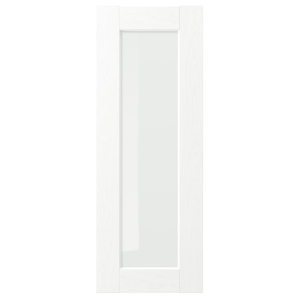 ENKÖPING white kitchen door; minimalist style, foil surface, glass panel.