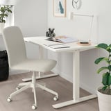 ERFJÄLLET Swivel chair with castors, Gunnared beige/white