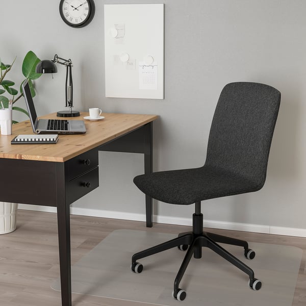 ERFJÄLLET Swivel chair with castors, Gunnared dark grey/black