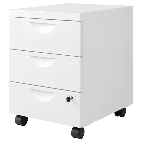 Erik وحدة أدراج مع 3 أدراج بعجلات أبيض 41x57 سم Ikea