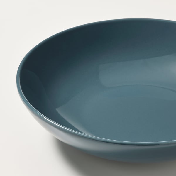 FÄRGKLAR Deep plate, glossy dark turquoise, 19 cm