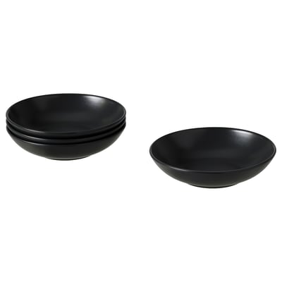FÄRGKLAR Deep plate, matt dark grey, 19 cm