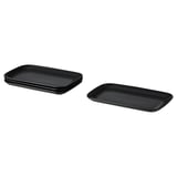 FÄRGKLAR Plate, matt dark grey, 30x18 cm