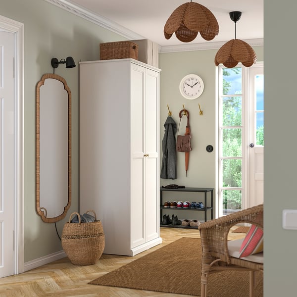 FÅGELFJÄLLET Wardrobe with 2 doors, off-white, 82x60x194 cm